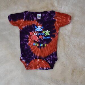 Baby Bodysuit Tee Montauk Shirt Size 12 Months Unisex Tie Dye Short Sleeve